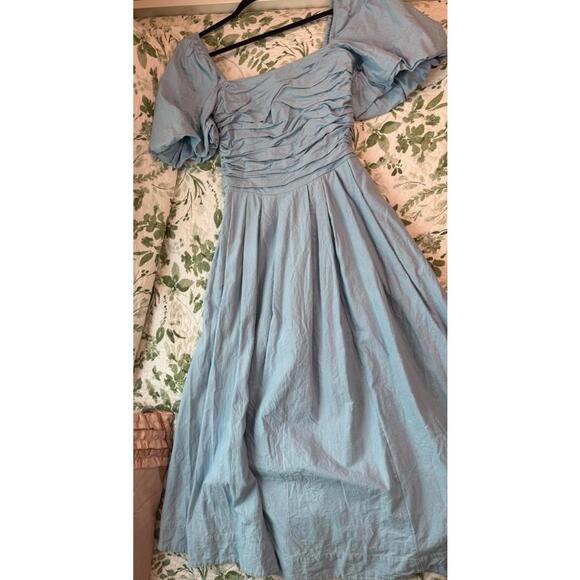 Free People Ain’t She A Beaut Dress | Light Blue Midi | Size XS - Picture 2 of 6